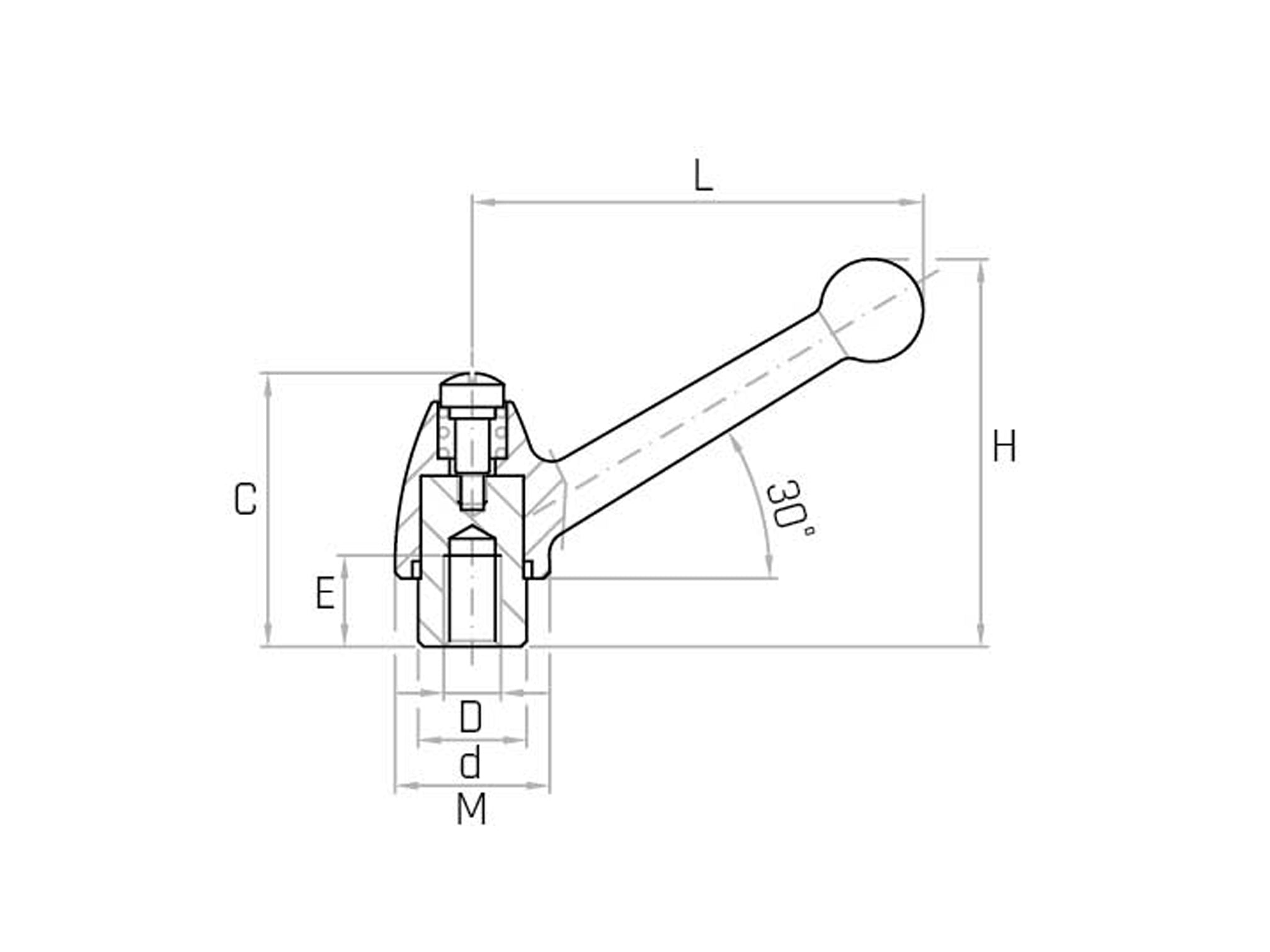 J/B - Adjustable handle with burnished insert (Pack of 5) - Gamm J/B - Adjustable handle with burnished insert (Pack of 5) - Gamm